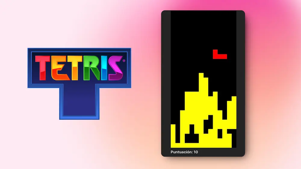 Captura de pantalla del proyecto Tetris en Canvas